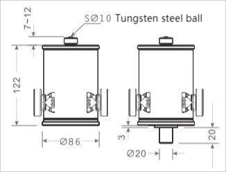 EDV100 Indentation Depth Measuring Device Calibration Instrument Technical Drawings