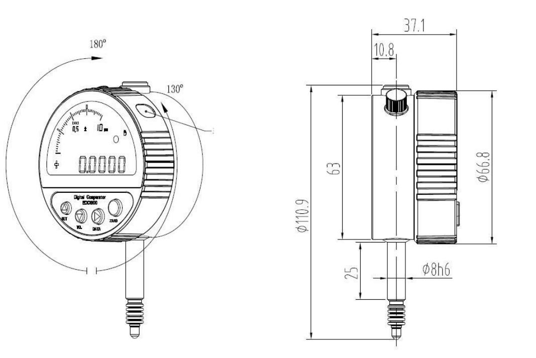 Inductive Digital Comparator EDC2000 Technical Drawings
